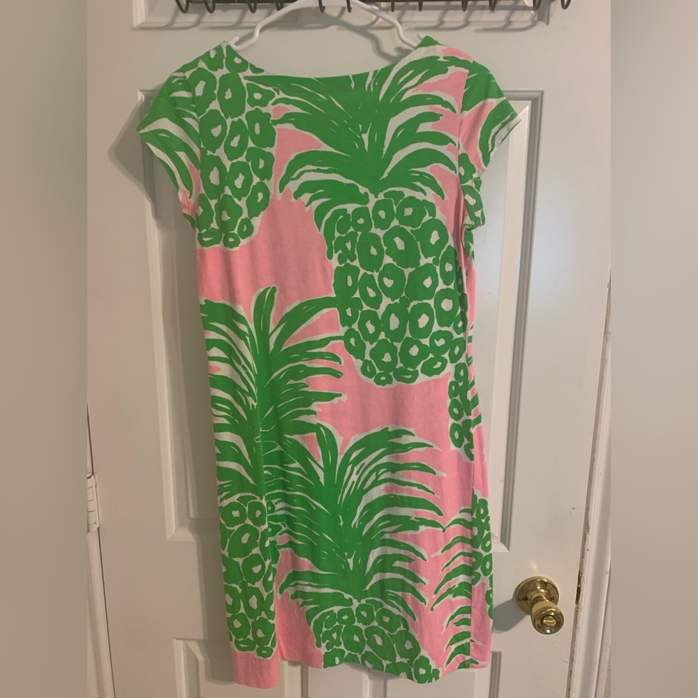 Pink and Green Pineapple Print Dress